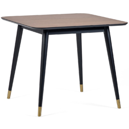 Julian Bowen Findlay 4 Seater Square Dining Table Walnut and Black - Wilko - thumbnail 3