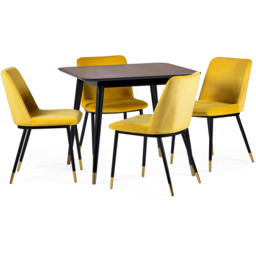 Julian Bowen Findlay 4 Seater Square Dining Table Walnut and Black - Wilko - thumbnail 6