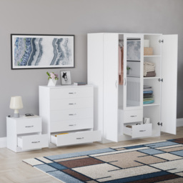 Vida Designs Riano White 3 Piece Bedroom Furniture Set - Wilko - thumbnail 6