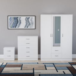 Vida Designs Riano White 3 Piece Bedroom Furniture Set - Wilko - thumbnail 3