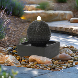 Charles Bentley Arno Dark Grey Stone Effect Cascading Water Feature with LEDs - Size: 36 x 31 x 31cm - Wilko - thumbnail 3