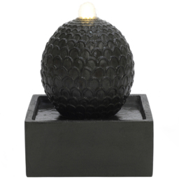 Charles Bentley Arno Dark Grey Stone Effect Cascading Water Feature with LEDs - Size: 36 x 31 x 31cm - Wilko