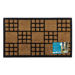JVL Comfort Chequered Tuffscrape Door Mat 40x70cm - Size: 40 x 70cm - Brown - JVL Homewares - Wilko - thumbnail 4