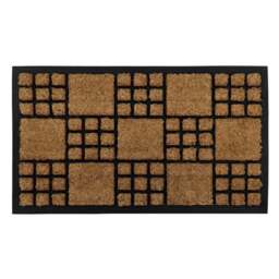 JVL Comfort Chequered Tuffscrape Door Mat 40x70cm - Size: 40 x 70cm - Brown - JVL Homewares - Wilko - thumbnail 1