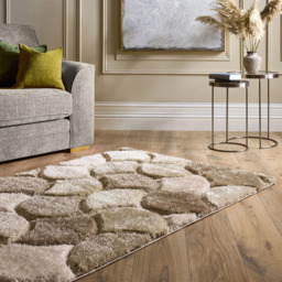 Origins 3D Scallop Neutral Rug 80 x 150cm - Brown - Wilko - thumbnail 3