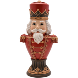 The Seasonal Gift Co Regal Tidings Red and Gold Nutcracker Bust Decoration 30cm - Size: 30 x 15 x 11cm - The Seasonal Gift Co. - Wilko