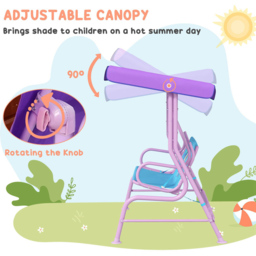 Outsunny Kids Fairy Steel Swing Chair 39cm - Size: 2 Seater - Blue - Wilko - thumbnail 6