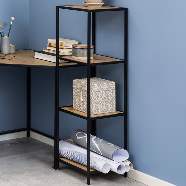 Florence Seaford 3 Shelf Black Metal Bookcase - Furniture To Go - Wilko - image 1