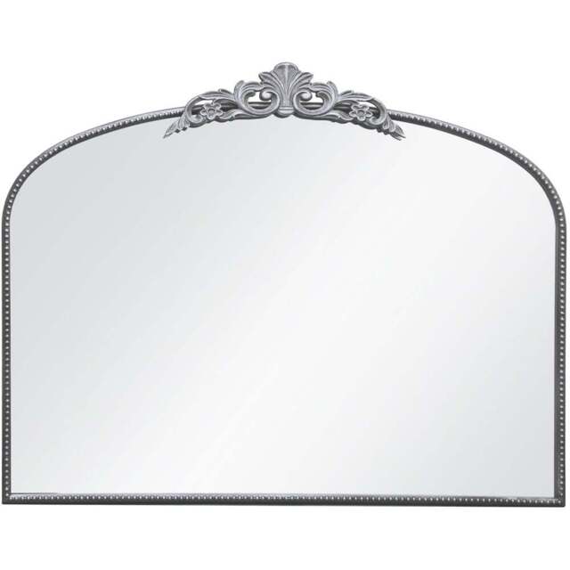 The Crown Arched Silver Metal Wall Mirror 102 x 80cm - MirrorOutlet - Wilko - image 1