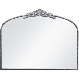 The Crown Arched Silver Metal Wall Mirror 102 x 80cm - MirrorOutlet - Wilko