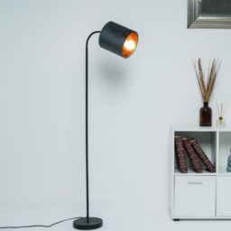 Kliving Hove Grey Shade Floor Lamp - Size: 170 x 22 x 22cm - Black - Wilko - thumbnail 3