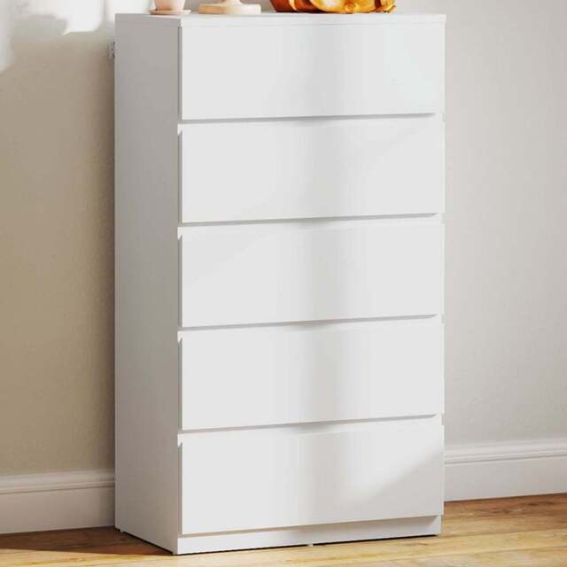 Portland 5 Drawer White Chest of Drawers - Wilko - image 1