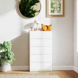 Portland 5 Drawer White Chest of Drawers - Wilko - thumbnail 6