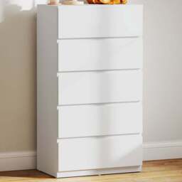 Portland 5 Drawer White Chest of Drawers - Wilko
