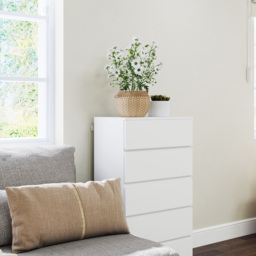 Portland 5 Drawer White Chest of Drawers - Wilko - thumbnail 5