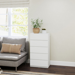 Portland 5 Drawer White Chest of Drawers - Wilko - thumbnail 7