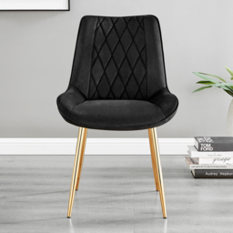 Furniturebox Elissa Cesano Marble Effect 2 Seater Round Dining Set White Black and Gold - Wilko - thumbnail 5