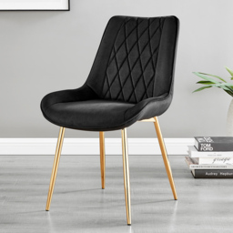 Furniturebox Elissa Cesano Marble Effect 2 Seater Round Dining Set White Black and Gold - Wilko - thumbnail 4