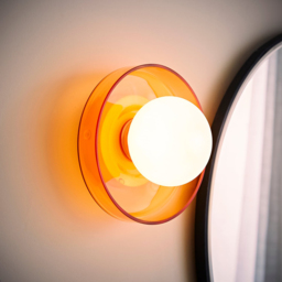 ValueLights Newbury Amber Glass Shade Flush Wall Light with Bulb 2 Pack - Size: 13.5 x 25 x 25cm - Wilko - thumbnail 7