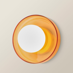 ValueLights Newbury Amber Glass Shade Flush Wall Light with Bulb 2 Pack - Size: 13.5 x 25 x 25cm - Wilko - thumbnail 6