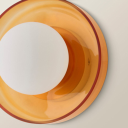 ValueLights Newbury Amber Glass Shade Flush Wall Light with Bulb 2 Pack - Size: 13.5 x 25 x 25cm - Wilko - thumbnail 5