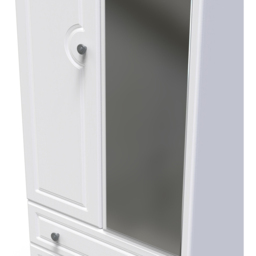 Crowndale Pembroke 2 Door 2 Drawer Matt White Mirror Wardrobe Ready Assembled - White Matt - Wilko - thumbnail 6