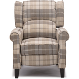 Furniture Online Eaton Beige Wing Back Checkered Recliner Chair - Size: 102 x 79.5 x 88cm - Wilko - thumbnail 4