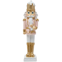 The Seasonal Gift Co. Pink and Gold Nutcracker Decoration 23cm - Size: 23 x 5.5 x 5cm - Wilko