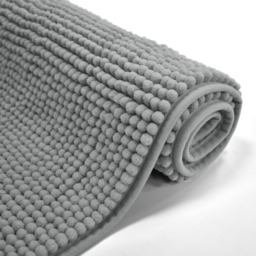Mayfair Grey Shaggy Noodle Bath Mat 50 x 80cm - Silver - Wilko - thumbnail 6