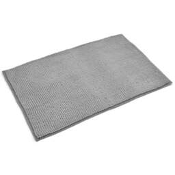 Mayfair Grey Shaggy Noodle Bath Mat 50 x 80cm - Silver - Wilko