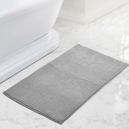 Mayfair Grey Shaggy Noodle Bath Mat 50 x 80cm - Silver - Wilko - thumbnail 3