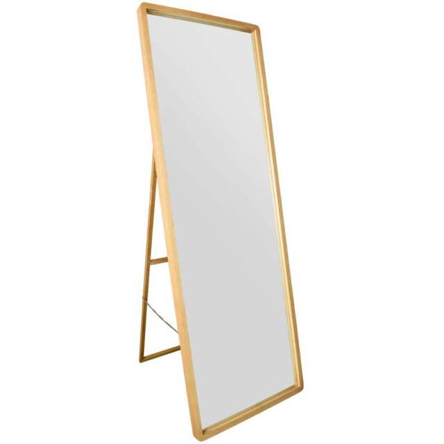 The Naturalis Solid Oak Rounded Corner Cheval Mirror 170 x 58cm - Cream - MirrorOutlet - Wilko - image 1