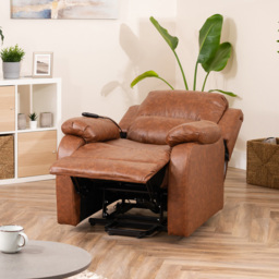 Artemis Home Northfield Tan Dual Motor Massage and Heat Riser Recliner Chair - Size: Single - Brown - Wilko - thumbnail 3