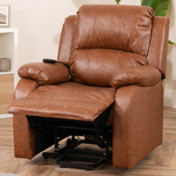 Artemis Home Northfield Tan Dual Motor Massage and Heat Riser Recliner Chair - Size: Single - Brown - Wilko