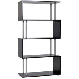 Portland Black S Shaped Shelf Unit - Size: 80 x 30 x145cm - Wilko - thumbnail 3