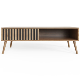 GFW Rowan Oak Louvered Coffee Table - Size: 41.5 x 119 x 59cm - Brown - Wilko - thumbnail 5