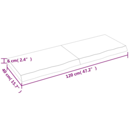 vidaXL 120cm Dark Brown Foldable Floating Wall Shelf - Size: 6 x 120 x 40cm - Wilko - thumbnail 7