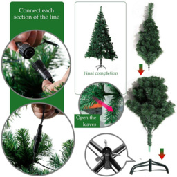 Shatchi Green Multicolour LED Pre Lit Alaskan Pine Artificial Christmas Tree 7ft - Wilko - thumbnail 5