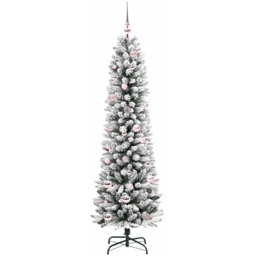 vidaXL Pre-Lit Warm White LED and Pink Baubles White Artificial Christmas Tree with Stand 4.9ft - Wilko - thumbnail 5