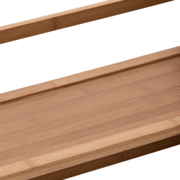 Living and Home 3 Shelf Brown Bamboo Desktop Bookshelf with Guardrail - Wilko - thumbnail 5