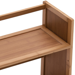 Living and Home 3 Shelf Brown Bamboo Desktop Bookshelf with Guardrail - Wilko - thumbnail 7