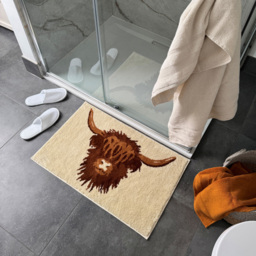 Allure Bath Fashions Luxury Highland Cow Brown Non Slip Bath Mat 50 x 80cm - Size: 50 x 80 x 1cm - Natural - Wilko - thumbnail 6
