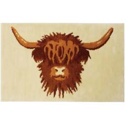 Allure Bath Fashions Luxury Highland Cow Brown Non Slip Bath Mat 50 x 80cm - Size: 50 x 80 x 1cm - Natural - Wilko