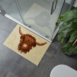 Allure Bath Fashions Luxury Highland Cow Brown Non Slip Bath Mat 50 x 80cm - Size: 50 x 80 x 1cm - Natural - Wilko - thumbnail 3