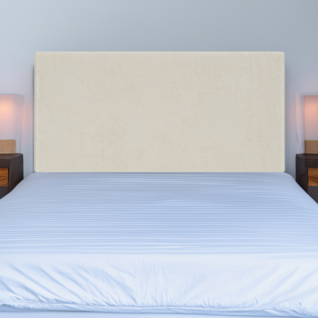 Bedmaster King Size Cream Naples Velvet Valencia Plain Headboard - Wilko - image 1