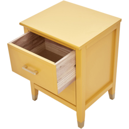 Palazzi 2 Drawer Mustard Wide Bedside Table - Yellow - Wilko - thumbnail 6