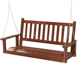 Costway 2 Seater Brown Garden Swing - Wilko - thumbnail 3