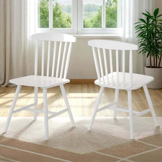 Seconique Emery Set of 2 White Dining Chair - Wilko - image 1