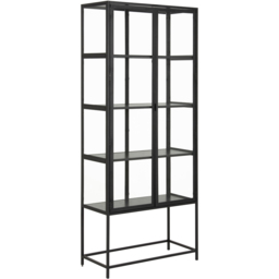 Florence Seaford 2 Door 4 Shelf Black Metal Display Cabinet - Furniture To Go - Wilko - thumbnail 3
