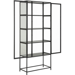 Florence Seaford 2 Door 4 Shelf Black Metal Display Cabinet - Furniture To Go - Wilko - thumbnail 5